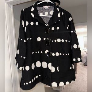 Black and White Polka Dot Women's Jacket